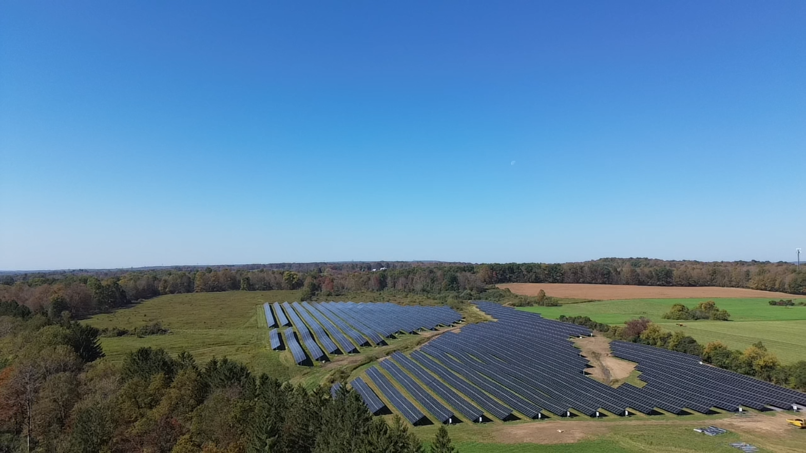 Aerial view of Collins community solar project.