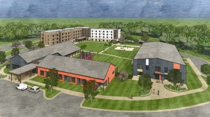 A rendering of Raleigh Rescue Mission's new women's and children's facility, The Garden.