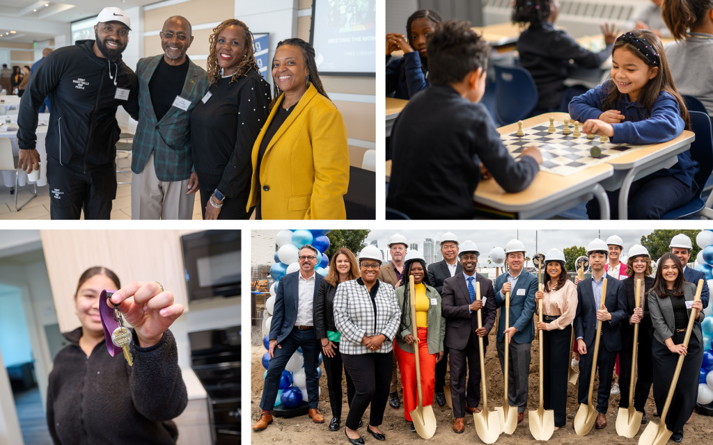 Four photographs with NFF staff, clients, and partners.